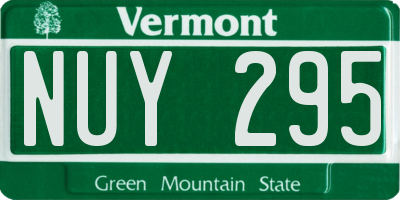 VT license plate NUY295