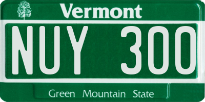 VT license plate NUY300