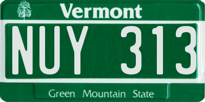 VT license plate NUY313