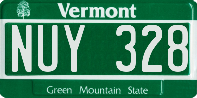 VT license plate NUY328