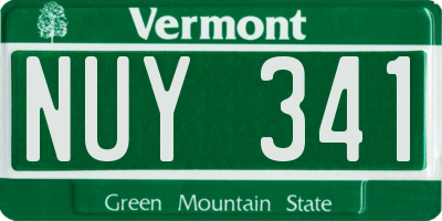 VT license plate NUY341