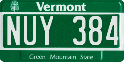VT license plate NUY384
