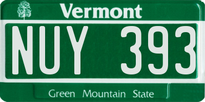 VT license plate NUY393