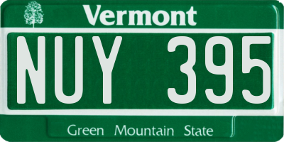VT license plate NUY395