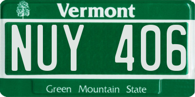 VT license plate NUY406