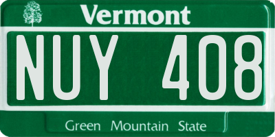 VT license plate NUY408