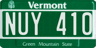 VT license plate NUY410