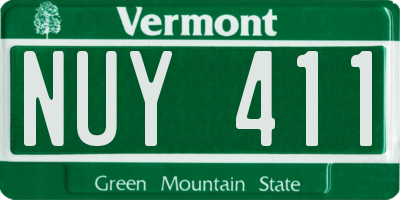 VT license plate NUY411