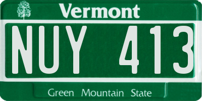 VT license plate NUY413