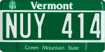 VT license plate NUY414