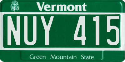 VT license plate NUY415