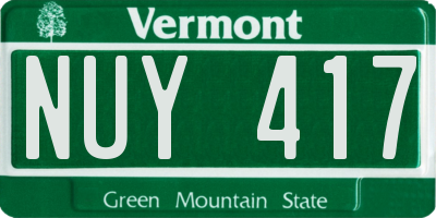 VT license plate NUY417