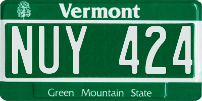 VT license plate NUY424
