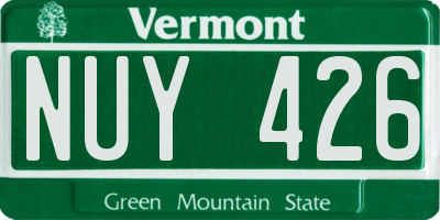 VT license plate NUY426