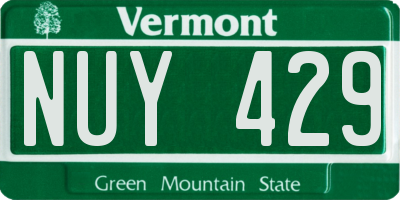 VT license plate NUY429