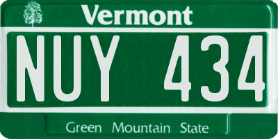 VT license plate NUY434