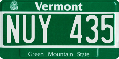 VT license plate NUY435