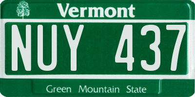 VT license plate NUY437
