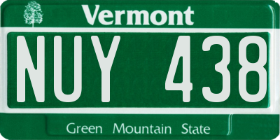 VT license plate NUY438