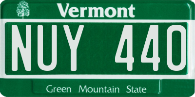VT license plate NUY440