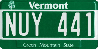 VT license plate NUY441