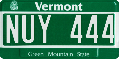 VT license plate NUY444