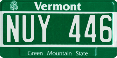 VT license plate NUY446