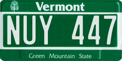 VT license plate NUY447
