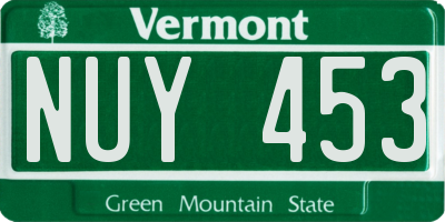 VT license plate NUY453