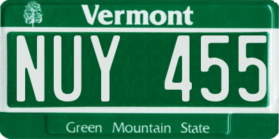 VT license plate NUY455