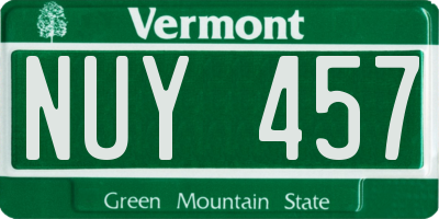 VT license plate NUY457