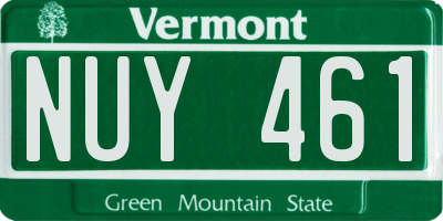 VT license plate NUY461