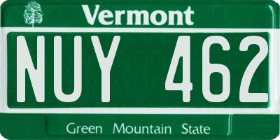 VT license plate NUY462