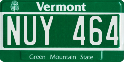 VT license plate NUY464