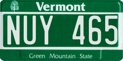 VT license plate NUY465
