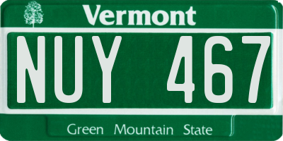 VT license plate NUY467