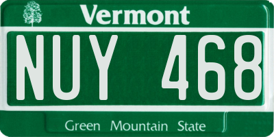 VT license plate NUY468