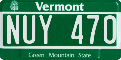 VT license plate NUY470