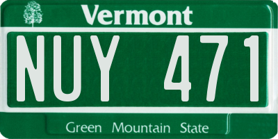 VT license plate NUY471
