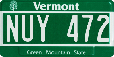 VT license plate NUY472