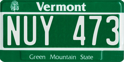 VT license plate NUY473