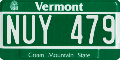 VT license plate NUY479