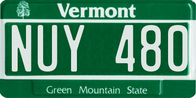 VT license plate NUY480