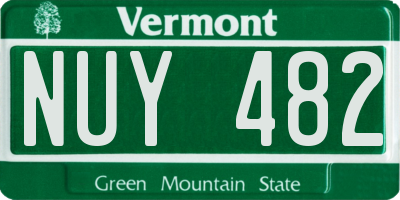 VT license plate NUY482
