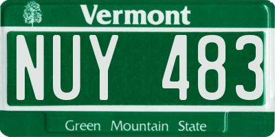 VT license plate NUY483