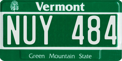 VT license plate NUY484