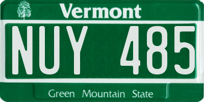 VT license plate NUY485
