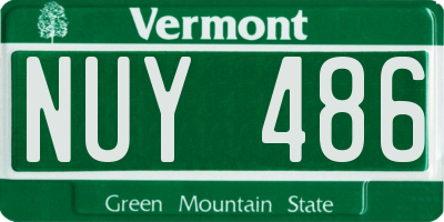 VT license plate NUY486