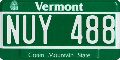 VT license plate NUY488
