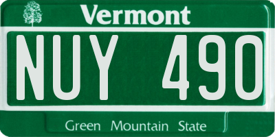 VT license plate NUY490